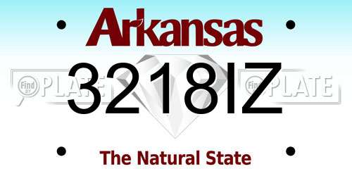 3218IZ Arkansas License Plate
