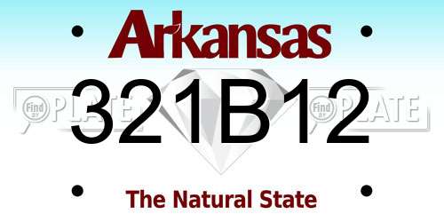 321B12 Arkansas License Plate