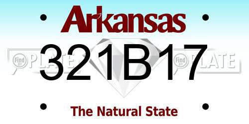 321B17 Arkansas License Plate