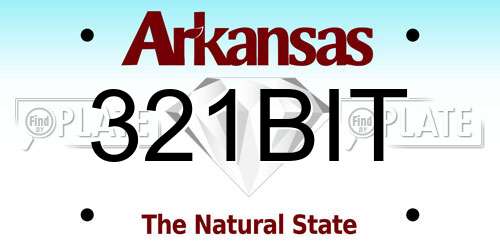 321BIT Arkansas License Plate