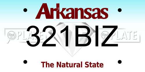 321BIZ Arkansas License Plate