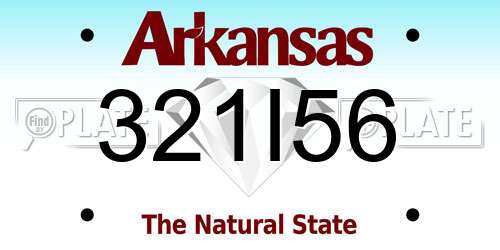 321I56 Arkansas License Plate