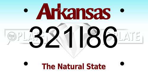 321I86 Arkansas License Plate