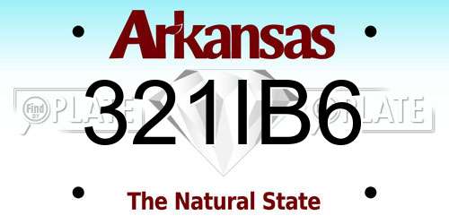 321IB6 Arkansas License Plate