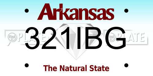 321IBG Arkansas License Plate
