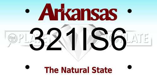 321IS6 Arkansas License Plate