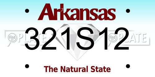 321S12 Arkansas License Plate