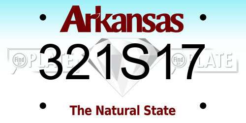 321S17 Arkansas License Plate
