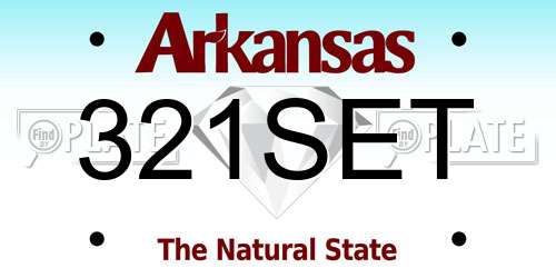 321SET Arkansas License Plate