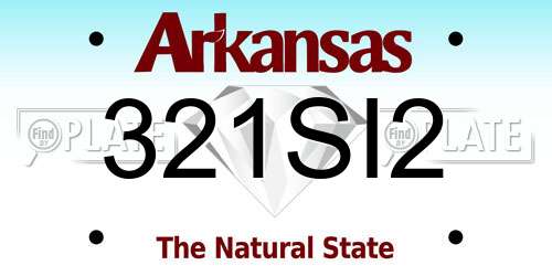 321SI2 Arkansas License Plate