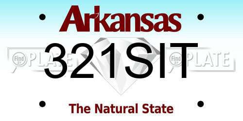 321SIT Arkansas License Plate