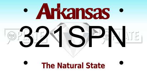 321SPN Arkansas License Plate
