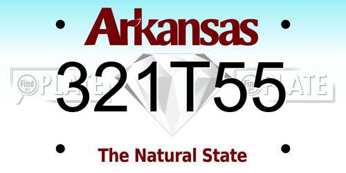 321T55 Arkansas License Plate