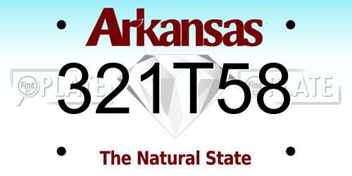 321T58 Arkansas License Plate