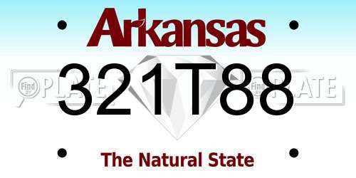 321T88 Arkansas License Plate