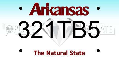 321TB5 Arkansas License Plate