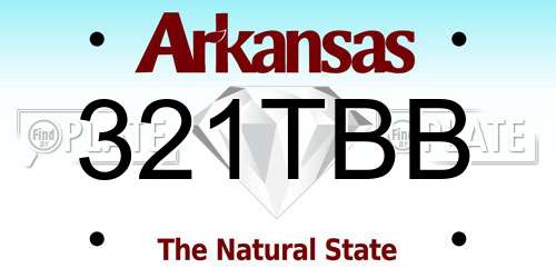 321TBB Arkansas License Plate