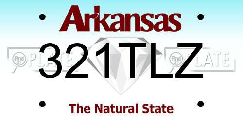 321TLZ Arkansas License Plate