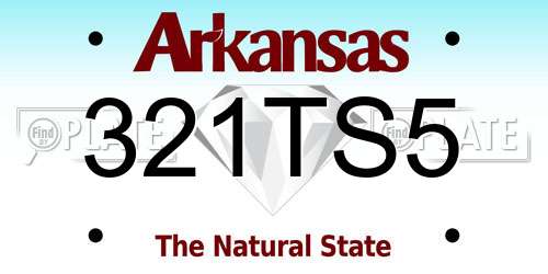 321TS5 Arkansas License Plate