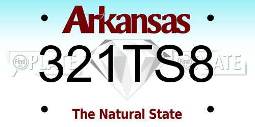 321TS8 Arkansas License Plate