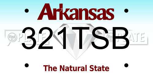 321TSB Arkansas License Plate