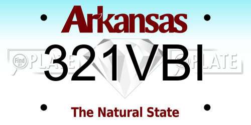 321VBI Arkansas License Plate
