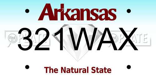 321WAX Arkansas License Plate