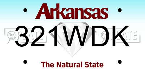 321WDK Arkansas License Plate