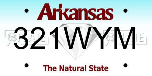 321WYM Arkansas License Plate
