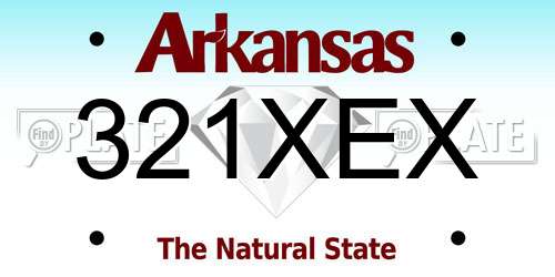 321XEX Arkansas License Plate