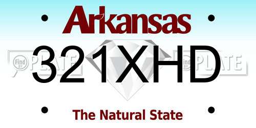 321XHD Arkansas License Plate