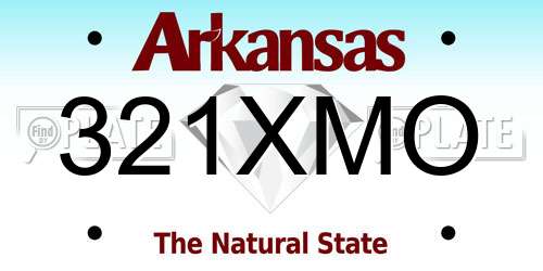 321XMO Arkansas License Plate