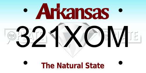 321XOM Arkansas License Plate