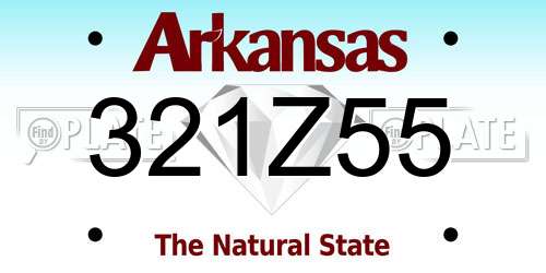 321Z55 Arkansas License Plate