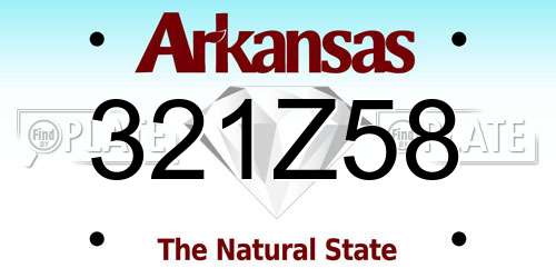 321Z58 Arkansas License Plate