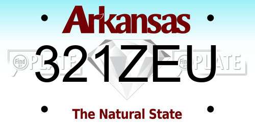 321ZEU Arkansas License Plate