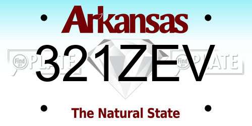 321ZEV Arkansas License Plate