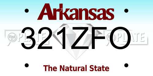 321ZFO Arkansas License Plate