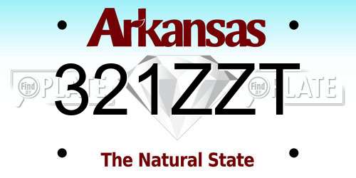 321ZZT Arkansas License Plate