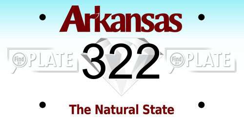 322 Arkansas License Plate