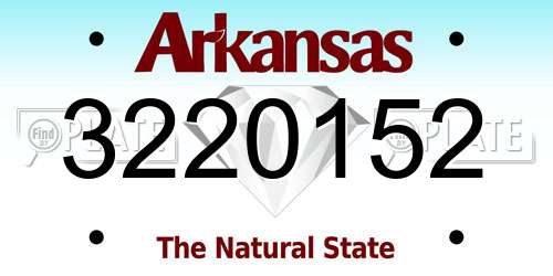3220152 Arkansas License Plate