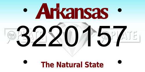 3220157 Arkansas License Plate