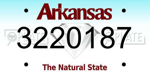 3220187 Arkansas License Plate