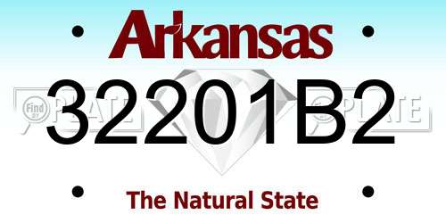 32201B2 Arkansas License Plate