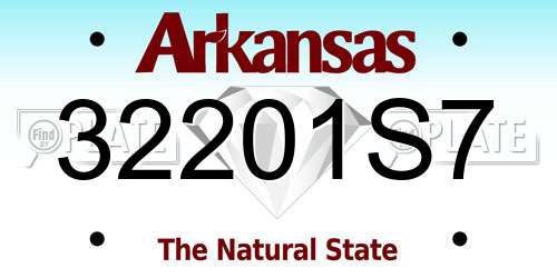 32201S7 Arkansas License Plate