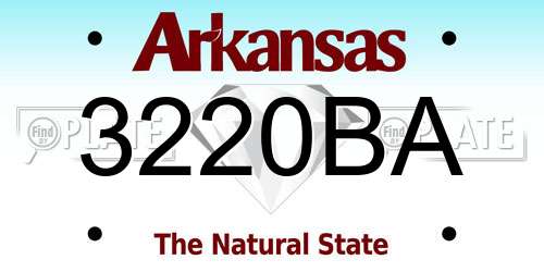 3220BA Arkansas License Plate