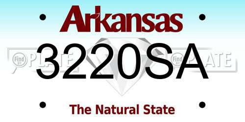 3220SA Arkansas License Plate