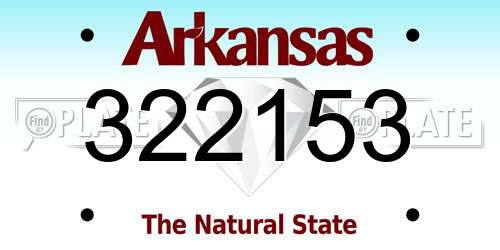 322153 Arkansas License Plate