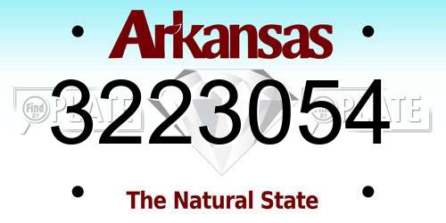 3223054 Arkansas License Plate