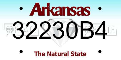 32230B4 Arkansas License Plate